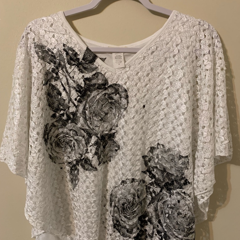 Poncho style top with attached cami by BRITTANY BLACK size Medium - Picture 2 of 16